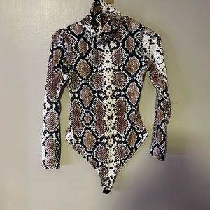 Snake skin pattern body suit